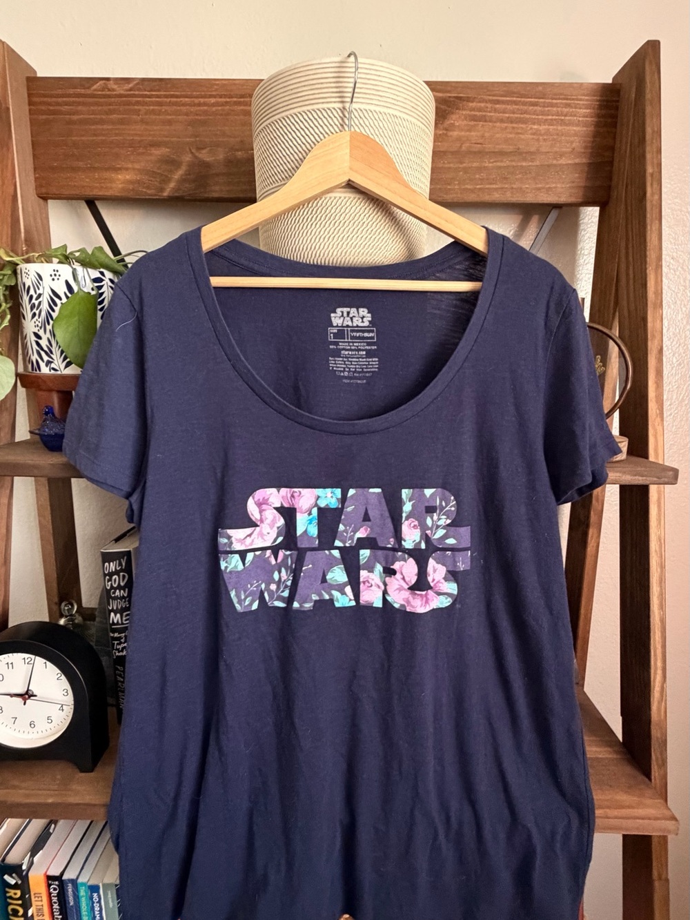 Fifth Sun Navy Star Wars Floral Logo Tee